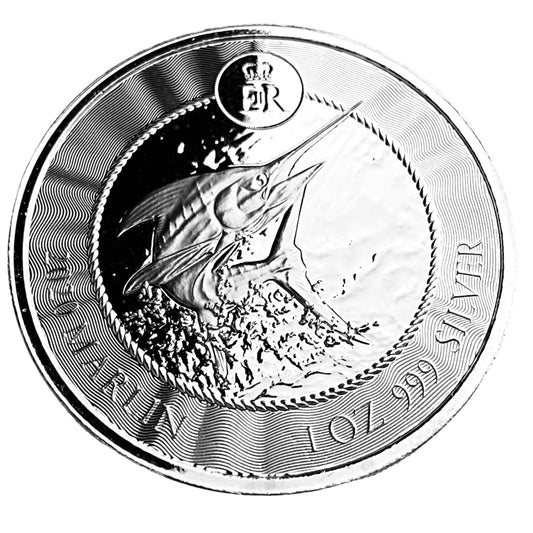 1 ozt Cayman Islands Marlin 999 Silver Coin