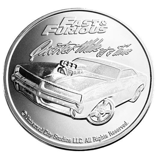 1 ozt Fast & Furious Universal 999 Silver Coin