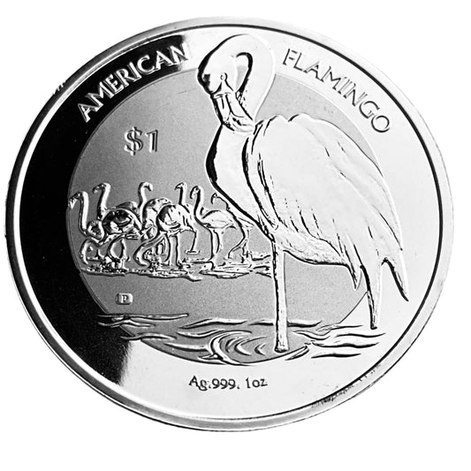 1 ozt American Flamingo 999 Silver Coin