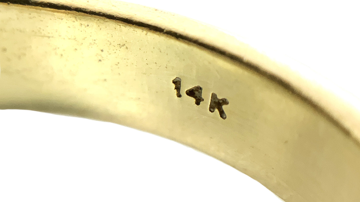10K Yellow Gold V Shape Chevron Wishbone Diamond .26 Total Carats Size 8.5 Ring AU427
