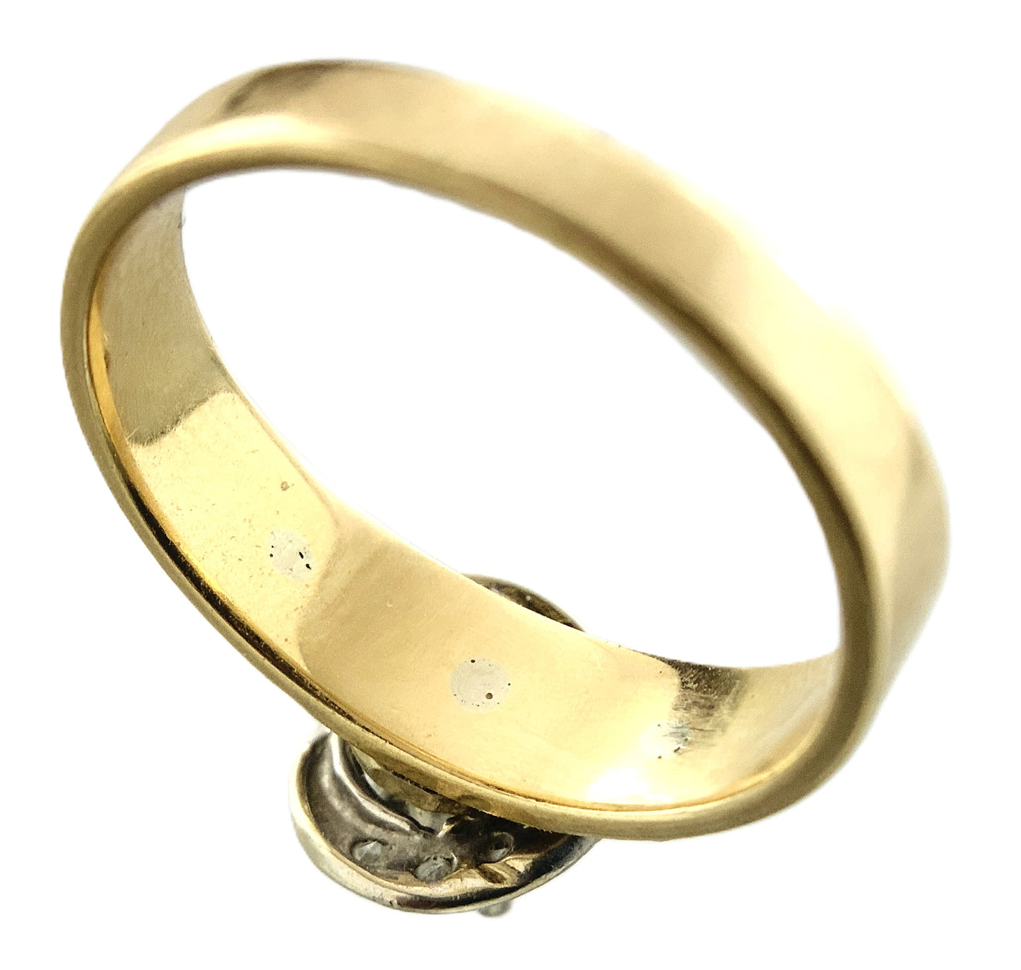 14K Yellow Gold Solitaire Cluster Two Tone Diamond .53 Total Carats Size 7 Ring AU428