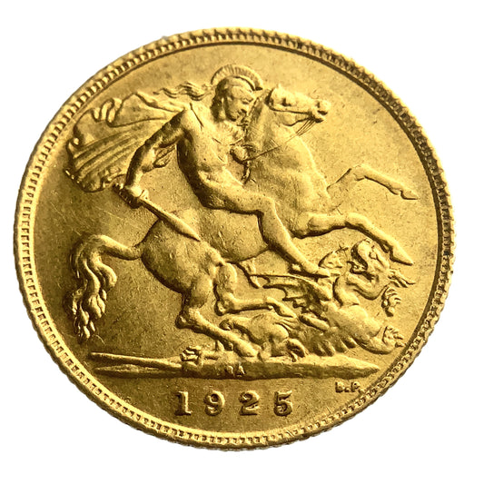 .117 ozt Gold 1925 1/2 Sovereign South Africa