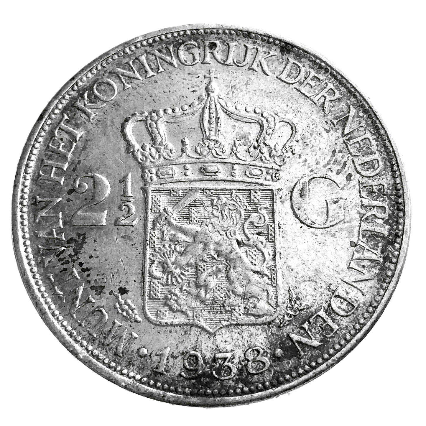 .578 ozt 1938 Netherlands Silver 2.5 Gulden