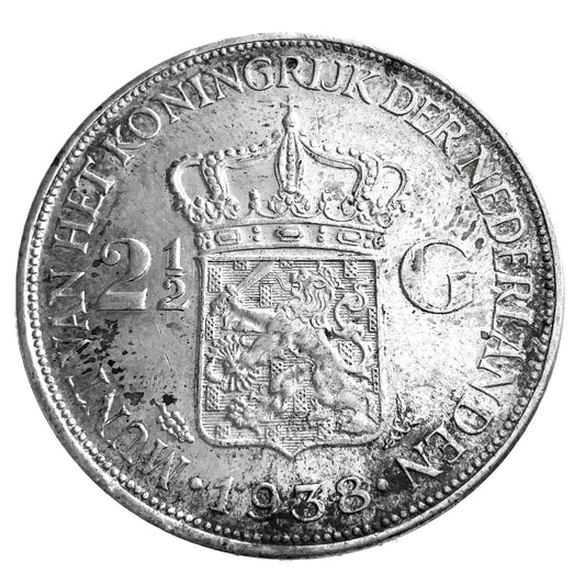 .578 ozt 1938 Netherlands Silver 2.5 Gulden