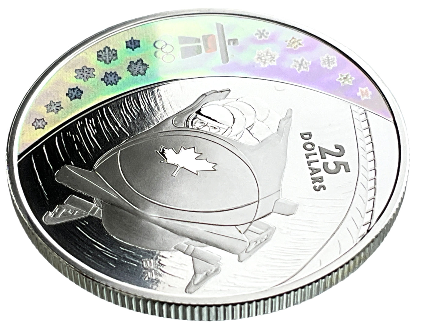 .826 ozt Olympic Bobsleigh Silver $25 Coin