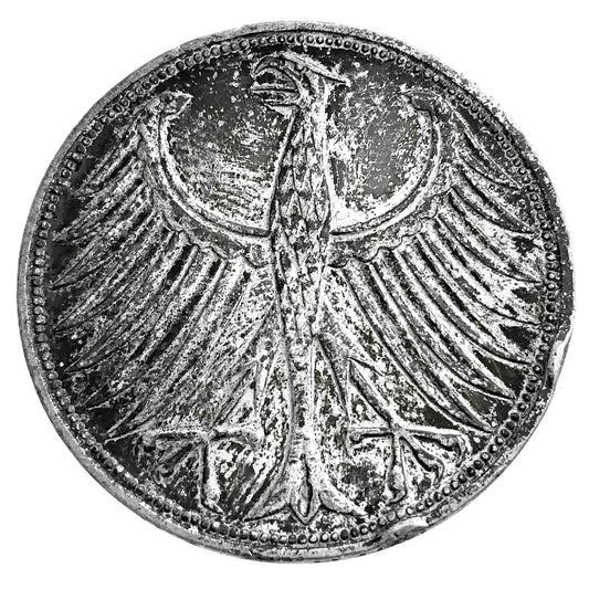 .222 ozt 1966 G Germany Silver 5 Mark