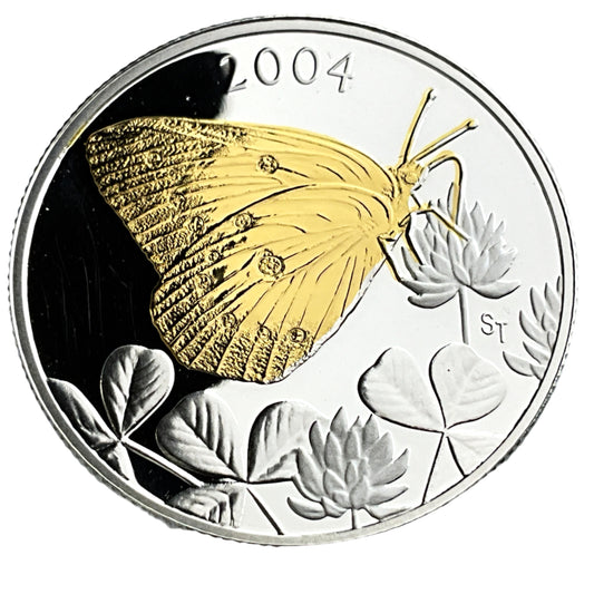 .277 ozt Clouded Sulfur Butterfly Silver Coin