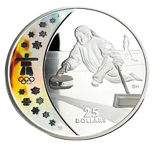 .826 ozt Olympic Curling Silver $25 Coin