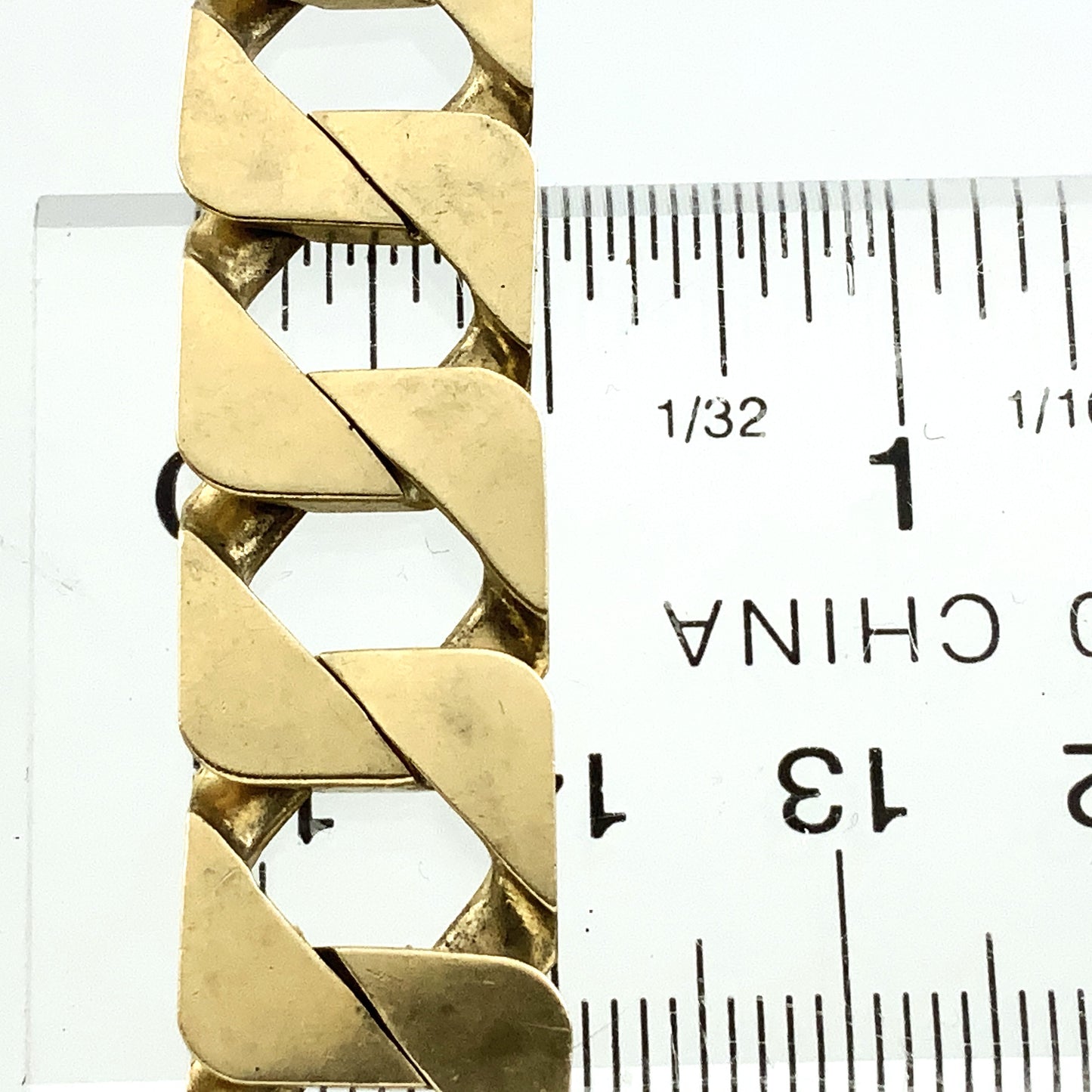 10K Yellow Gold Link Chain 9in x 12.73mm Bracelet