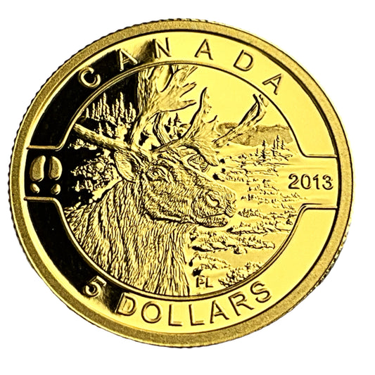 .100 ozt Caribou 9999 Gold Coin