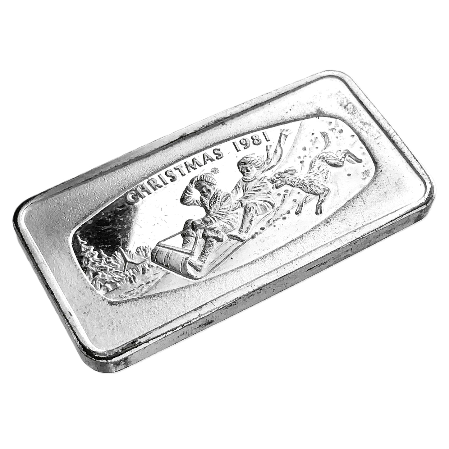 .981 ozt Christmas 1981 Sterling Silver Bar