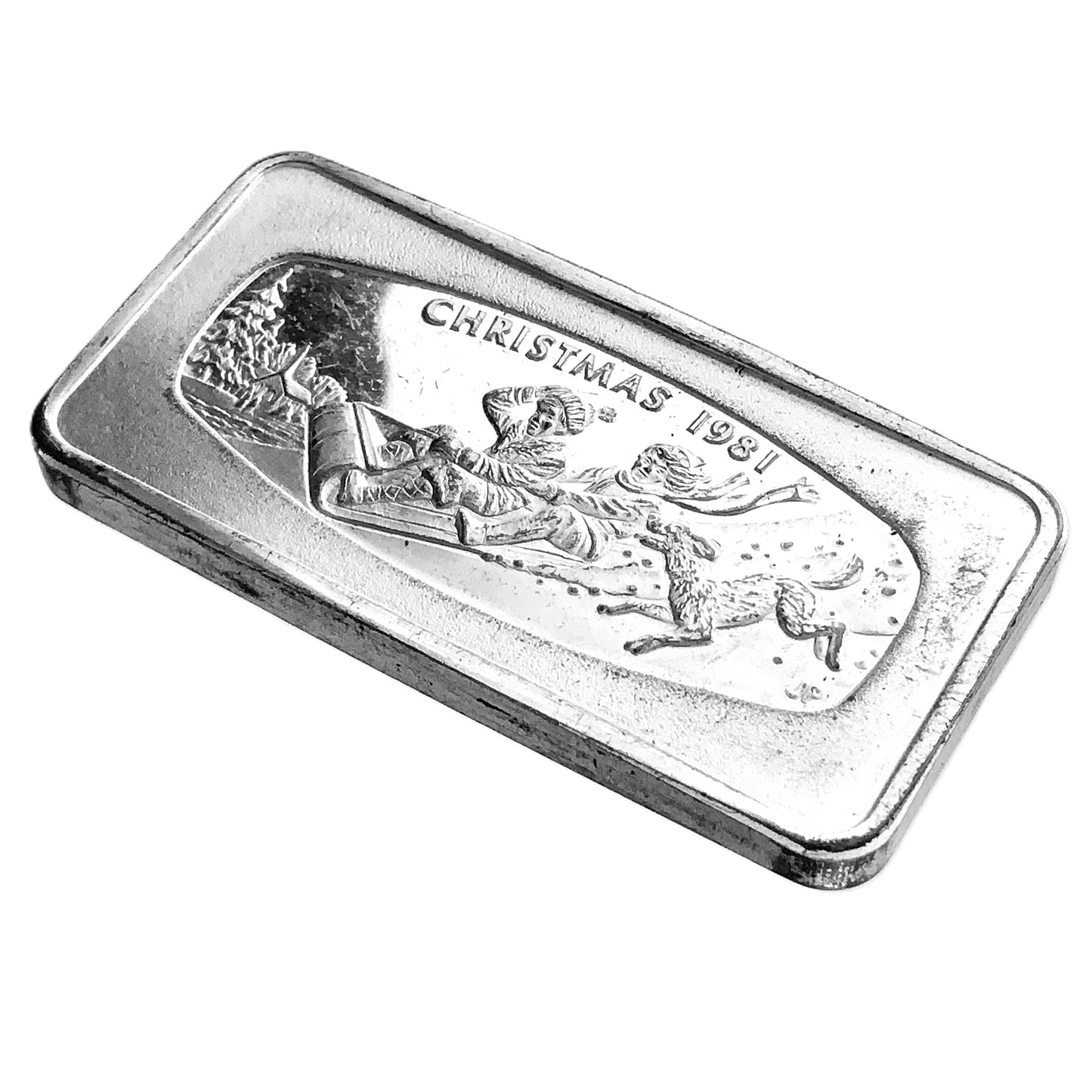 .981 ozt Christmas 1981 Sterling Silver Bar