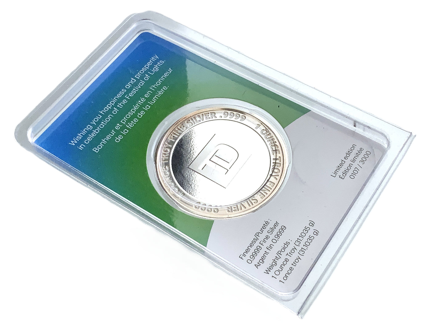 1 ozt TD Diwali Bank 9999 Silver Round