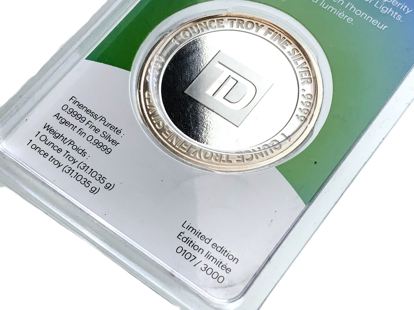 1 ozt TD Diwali Bank 9999 Silver Round