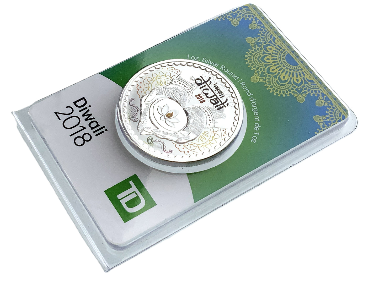 1 ozt TD Diwali Bank 9999 Silver Round