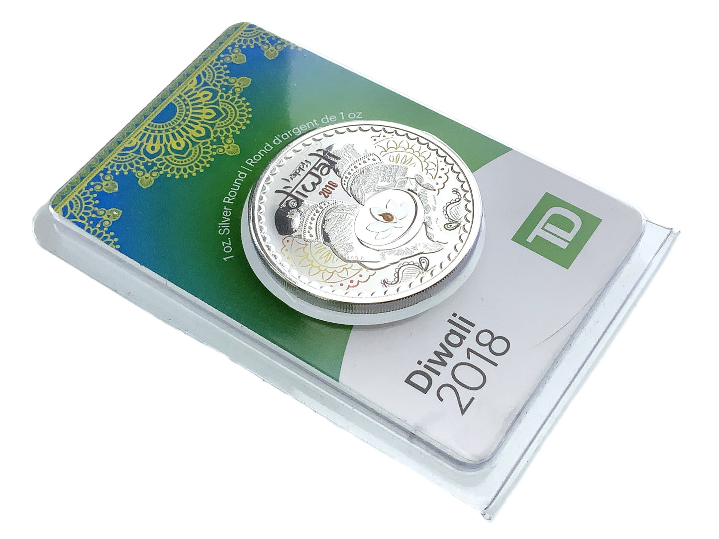 1 ozt TD Diwali Bank 9999 Silver Round