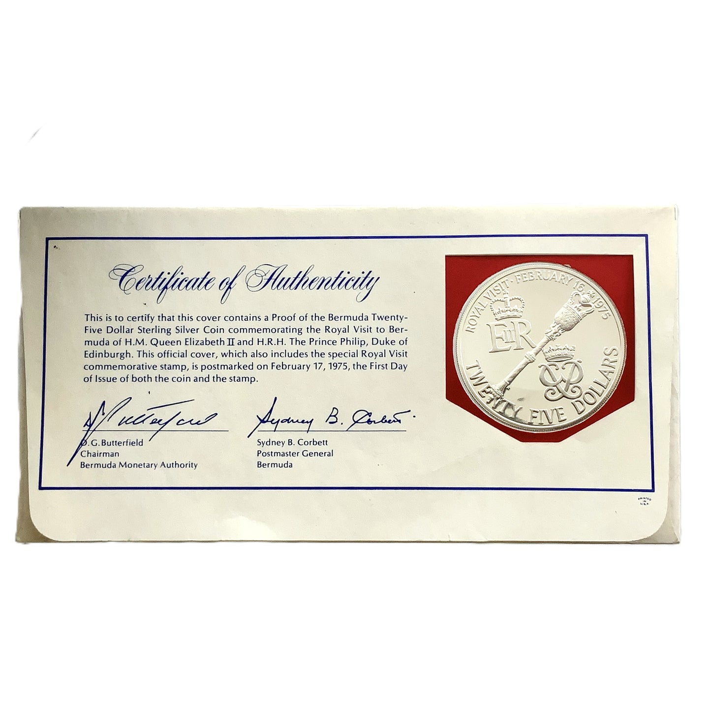 1.445 ozt Bermuda Royal Visit Silver $25