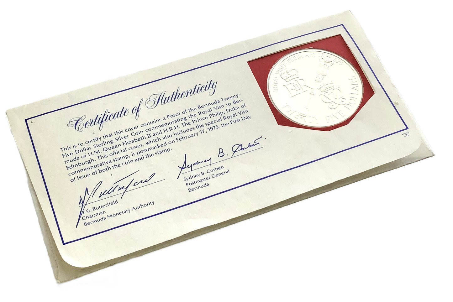 1.445 ozt Bermuda Royal Visit Silver $25