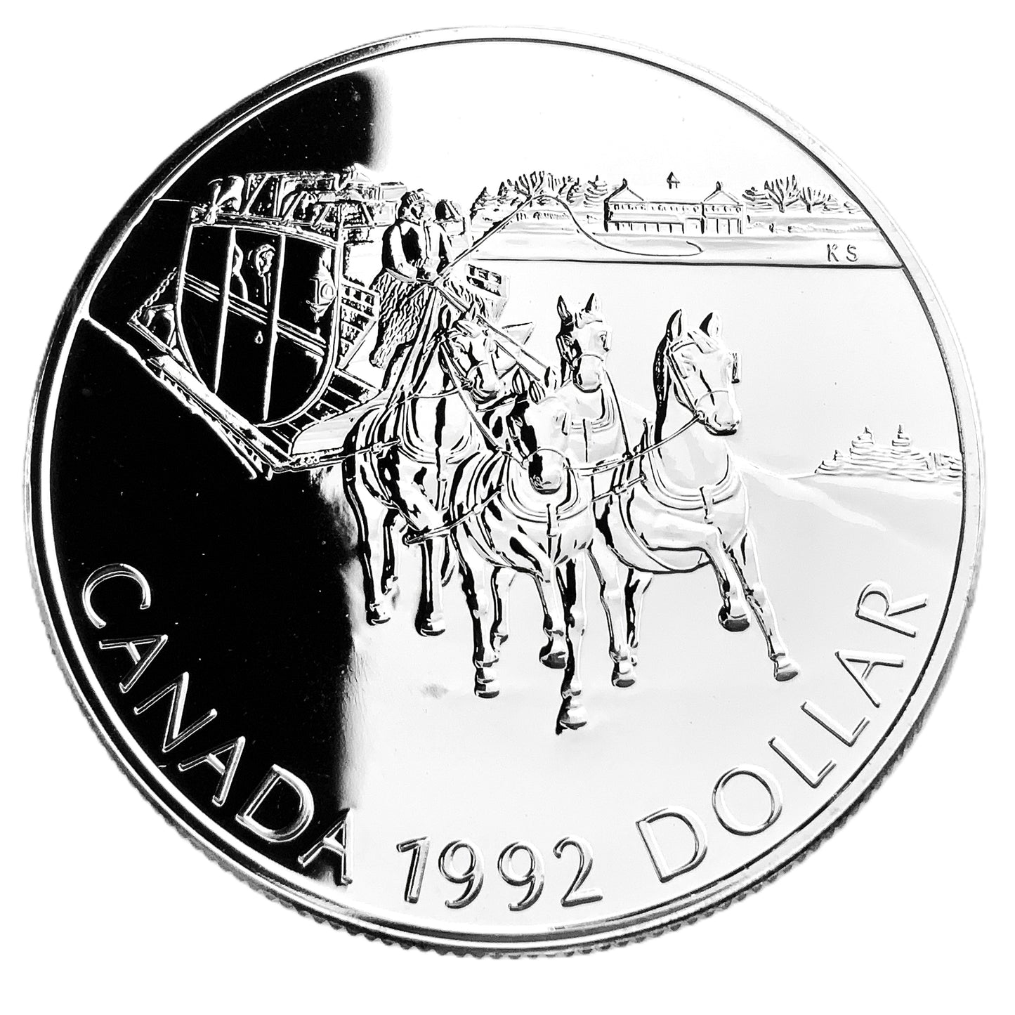 .375 ozt 1992 Kingston York Stagecoach Silver $1