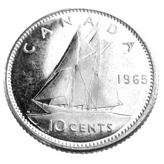 .06 ozt Canada Bluenose Schooner Silver 10¢