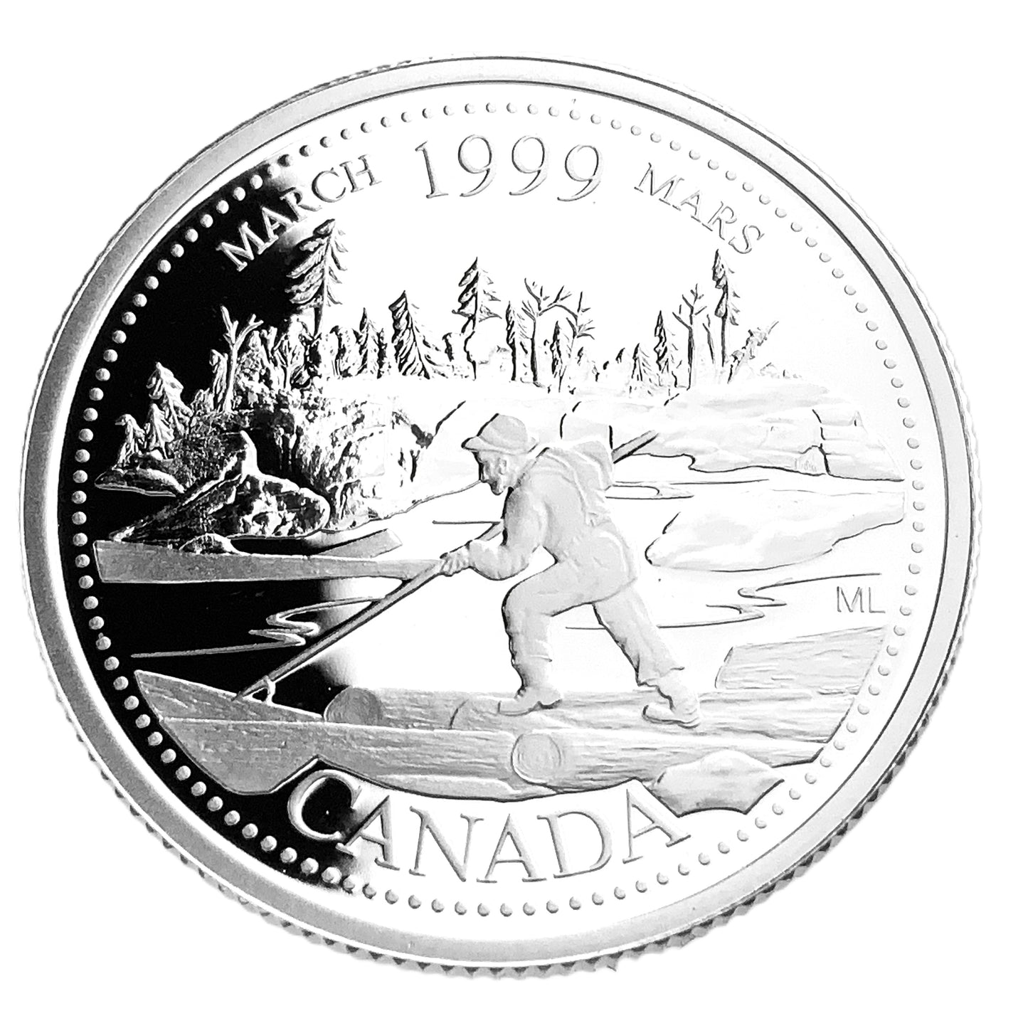 .175 ozt March Log Drive Silver 25¢