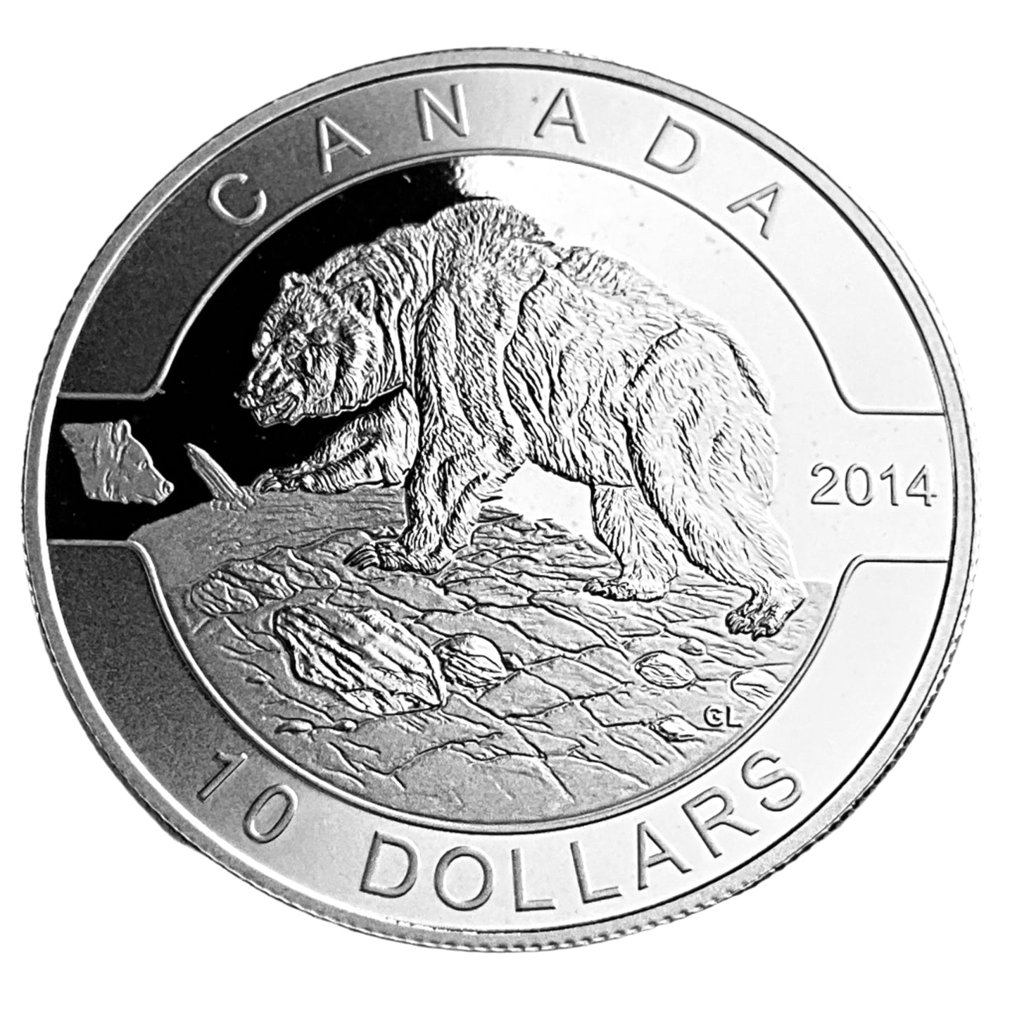 .510 ozt Grizzly Bear 9999 Silver $10 Coin