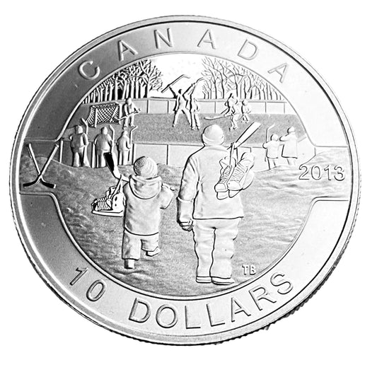 .510 ozt Hockey 9999 Silver $10 Coin