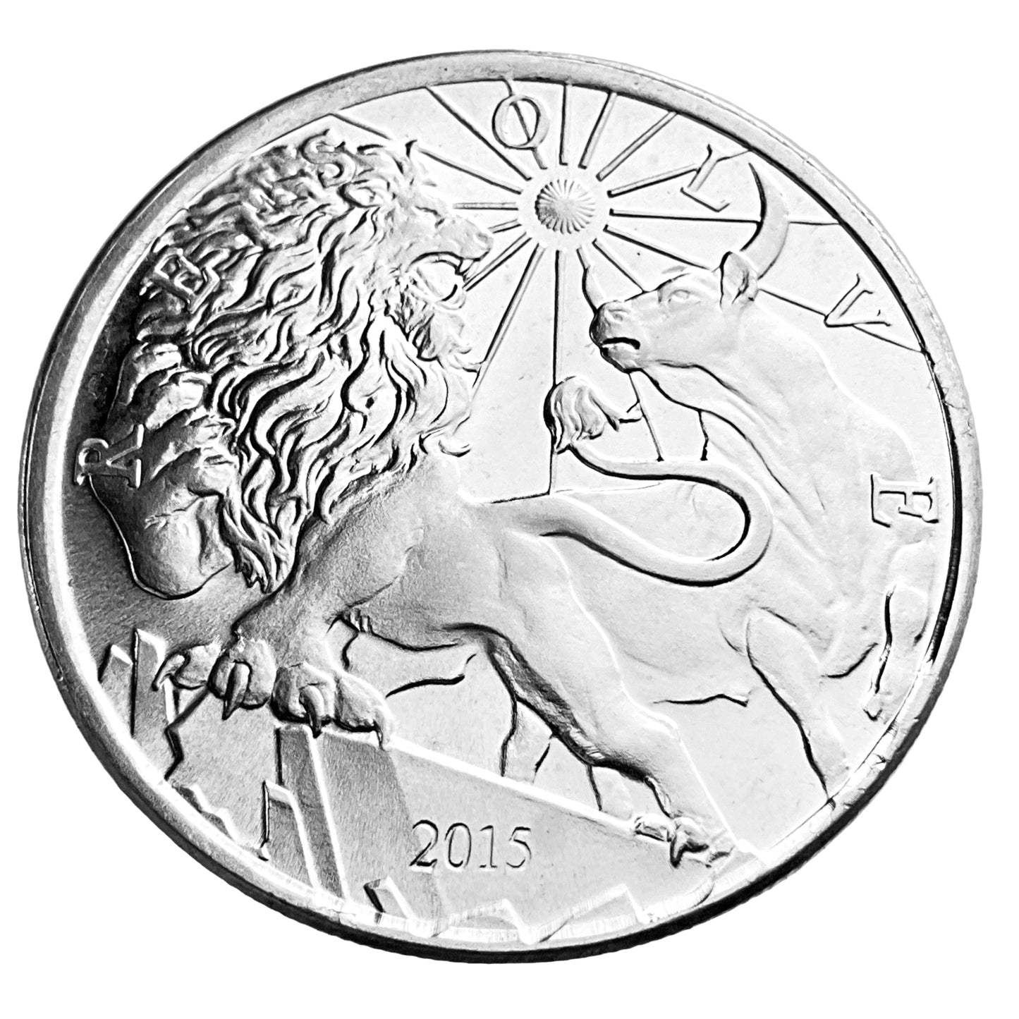 1 ozt Lion and Bull 999 Siver Round