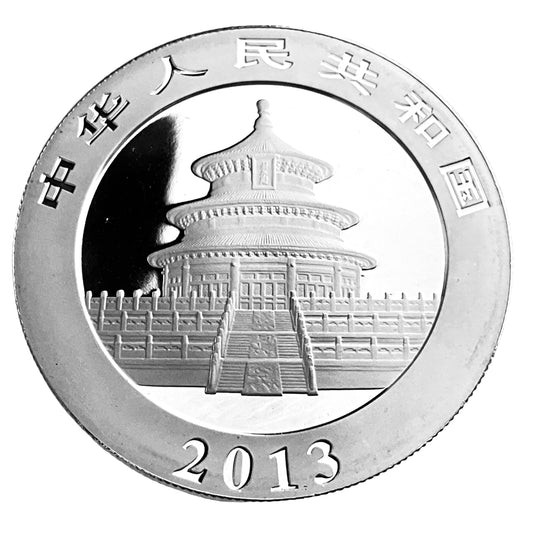 1 ozt 2013 Chinese Panda 999 Gilded Silver
