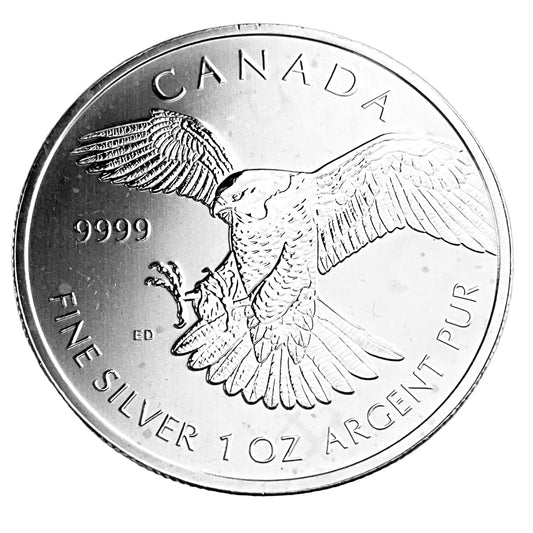 1 ozt Peregrine Falcon 9999 Silver $5 Coin