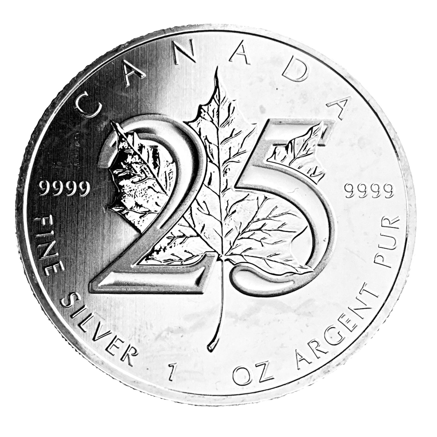 1 ozt 25th Anniv. of Silver $5 Maple 9999