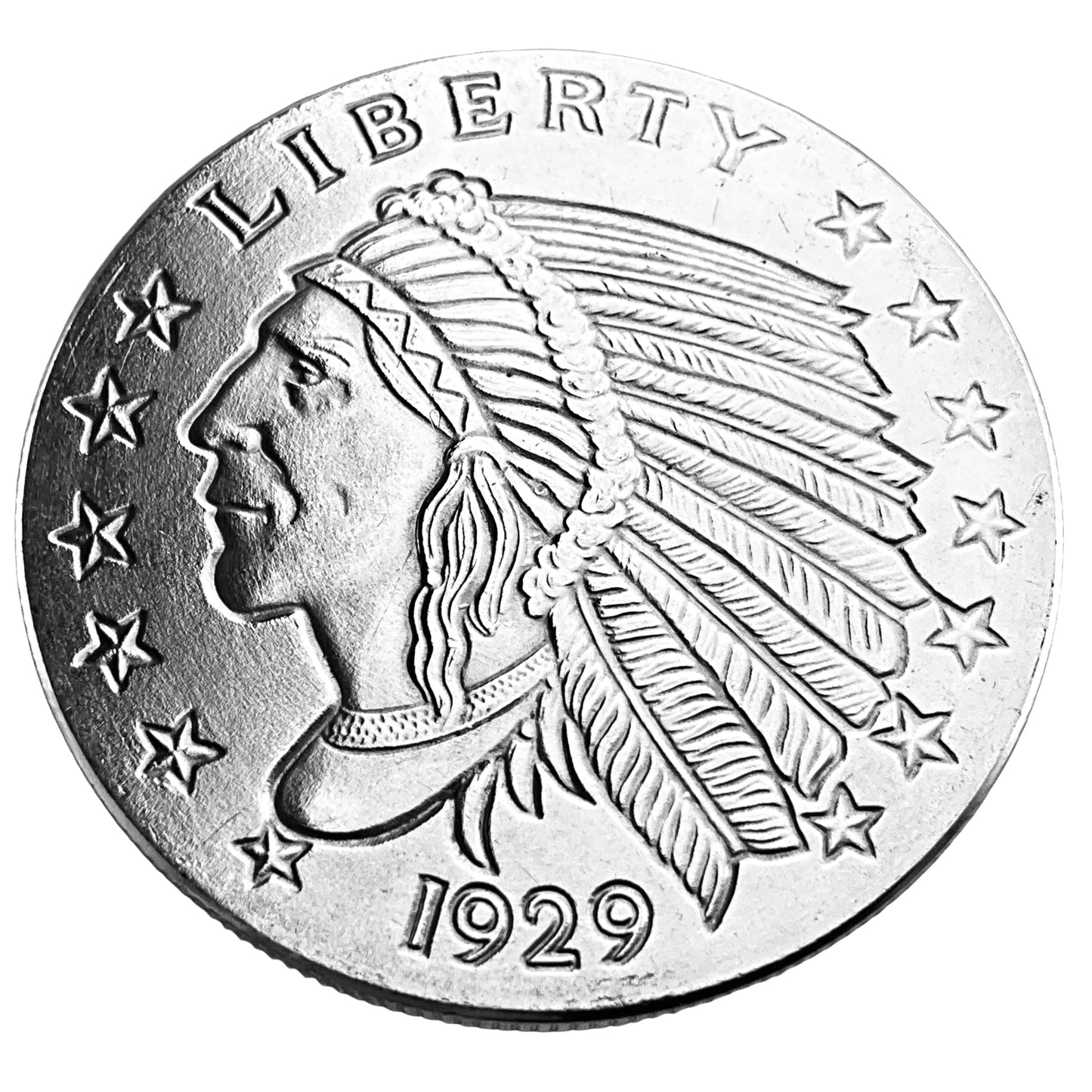 1 ozt Incuse Indian Liberty 999 Silver