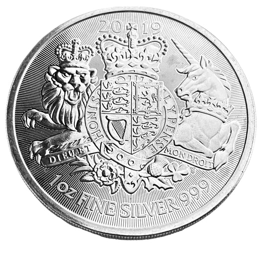 1 ozt Royal Arms 999 Silver £2 Coin