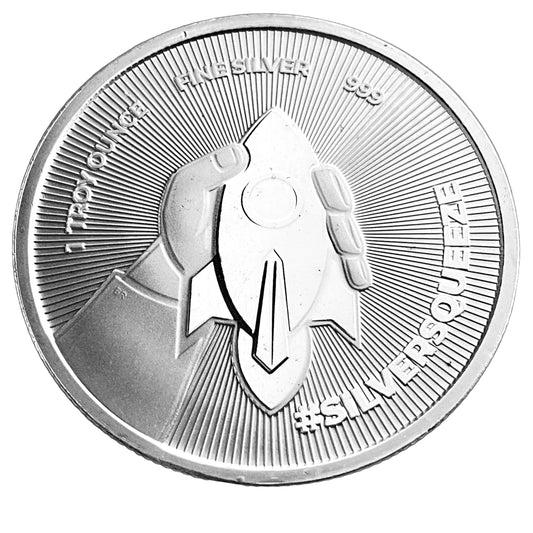 1 ozt SilverSqueeze Rocket 999 Silver Round