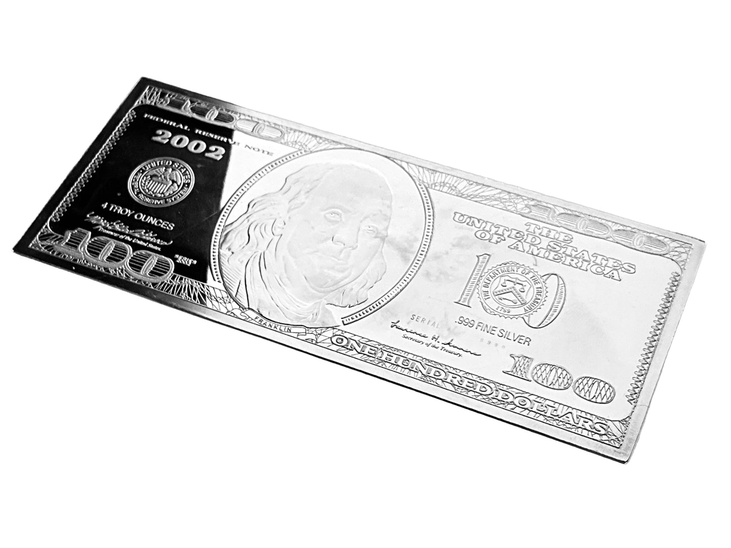 4 ozt $100 United States Banknote 999 Silver