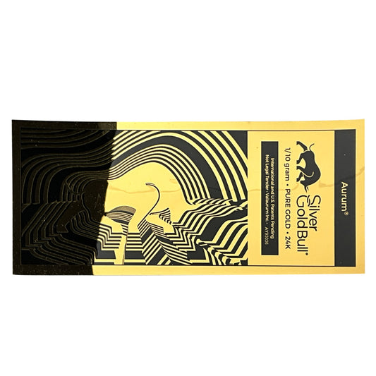 1/10 gram Bull Aurum 24k 9999 Gold Sheet