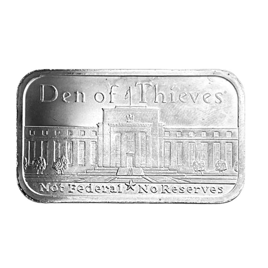 1 ozt Den of Thieves 999 Silver Shield Bar