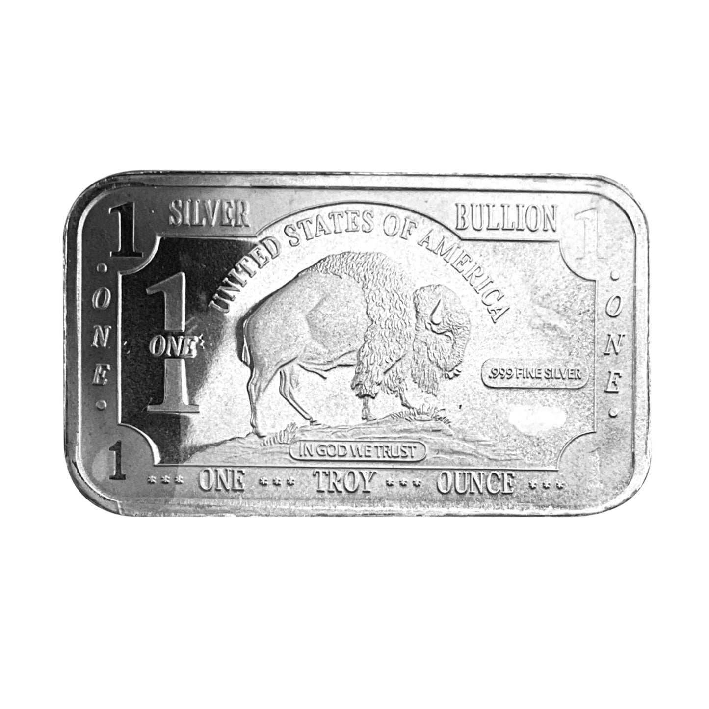 1 ozt NWT American Buffalo 999 Silver Art Bar