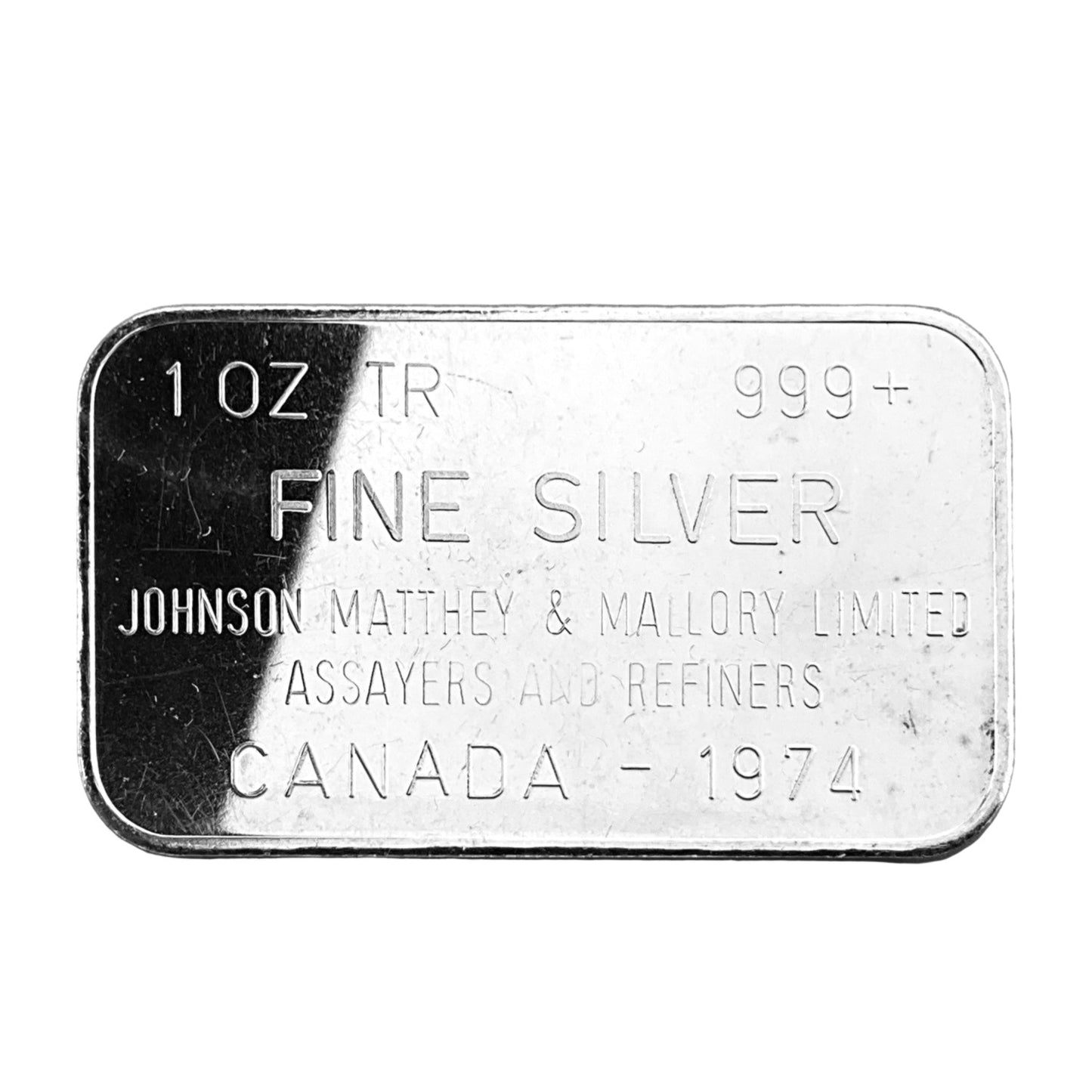 1 ozt 1974 Johnson Matthey 999 Silver Bar