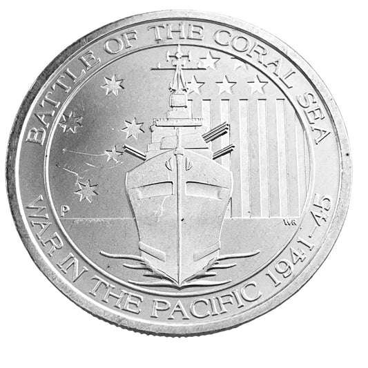 .500 ozt Battle Coral Sea 999 Silver Coin