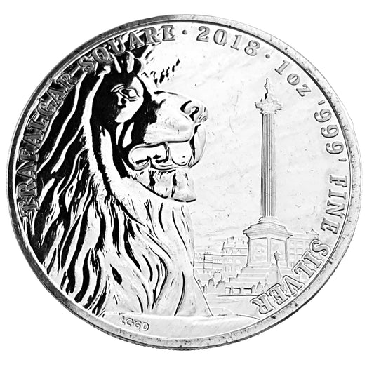 1 ozt Trafalgar Square Lion 999 Silver Coin