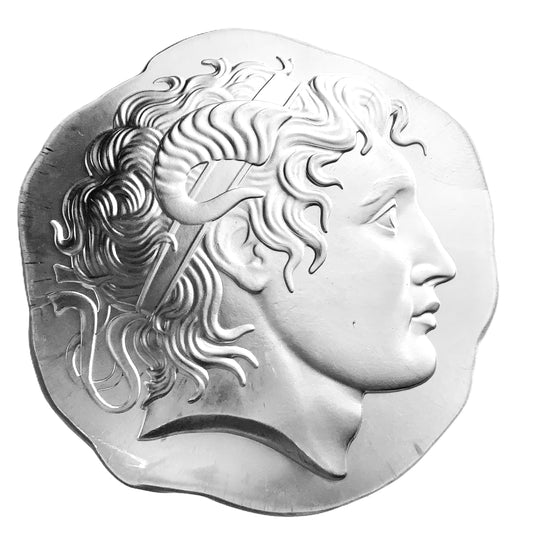5 ozt Argentia Alexander the Great 9999 Silver Art Bar