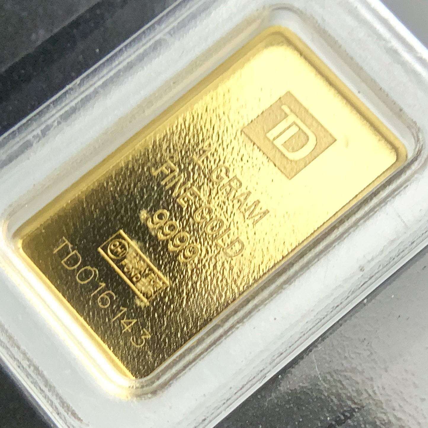 1 gram Toronto Dominion TD 9999 Gold Bar