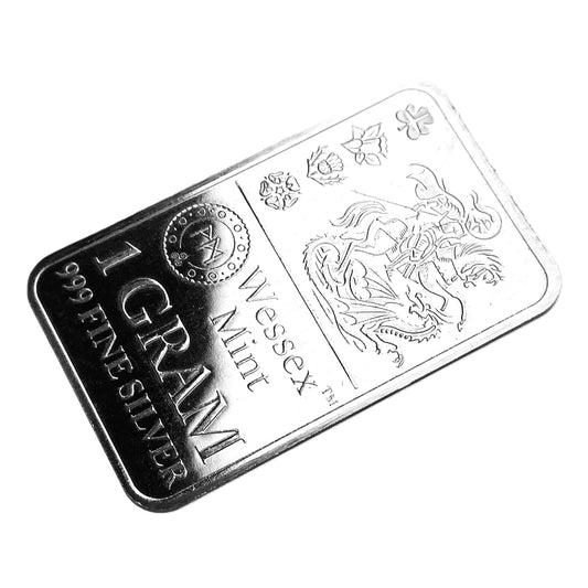 1 gram Wessex Dragon Slaying 999 Silver Bar