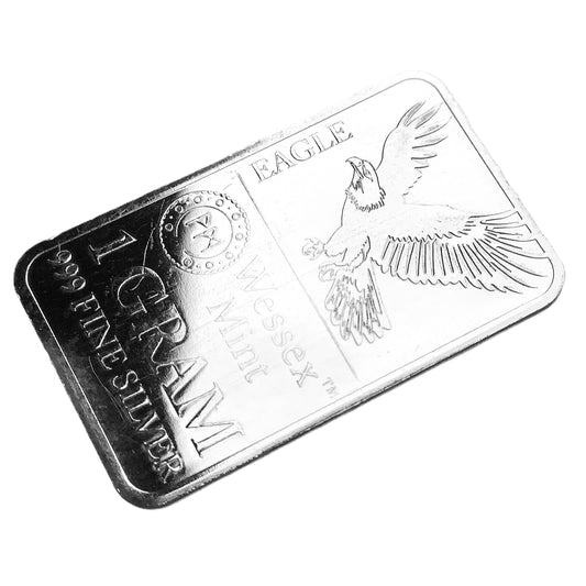 1 gram Wessex Majestic Eagle 999 Silver Bar