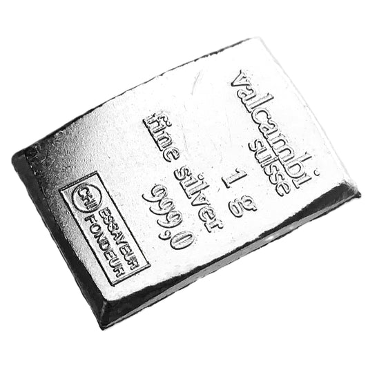1 gram Valcambi Suisse CombiBar 999 Silver Bar