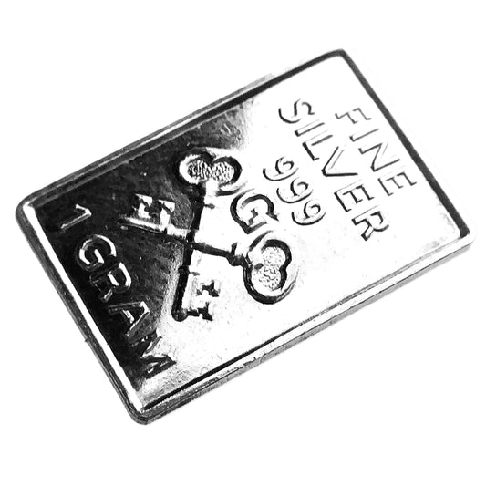 1 gram Mint State Gold 999 Silver Bar