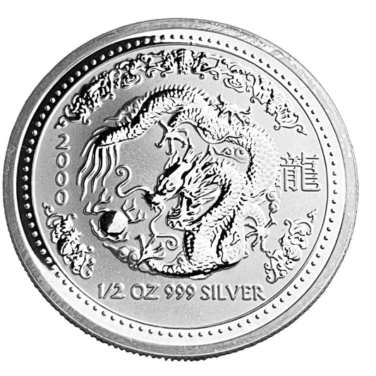 .500 ozt Year of Dragon 999 Silver Coin