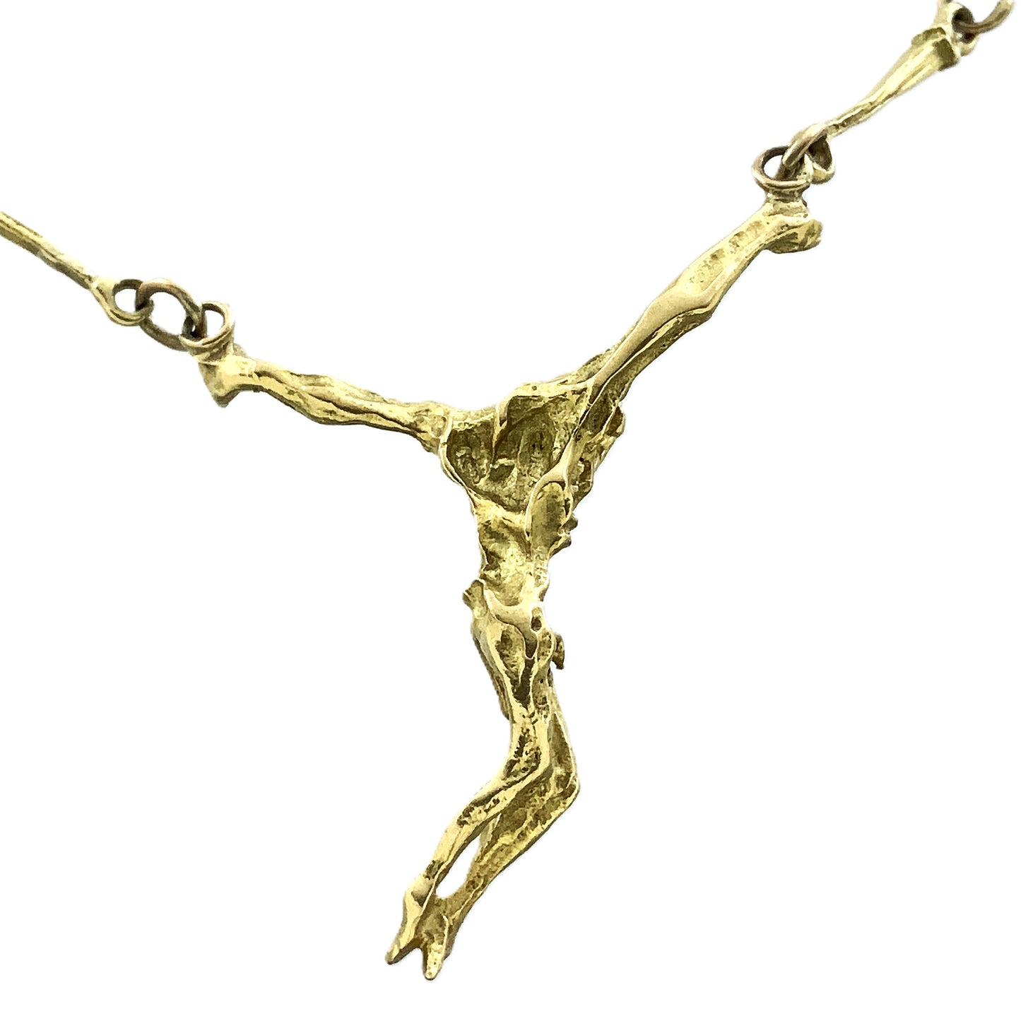 18K Salvador Dali Christo de San Juan Christ of Saint John of the Cross Pendant Chain