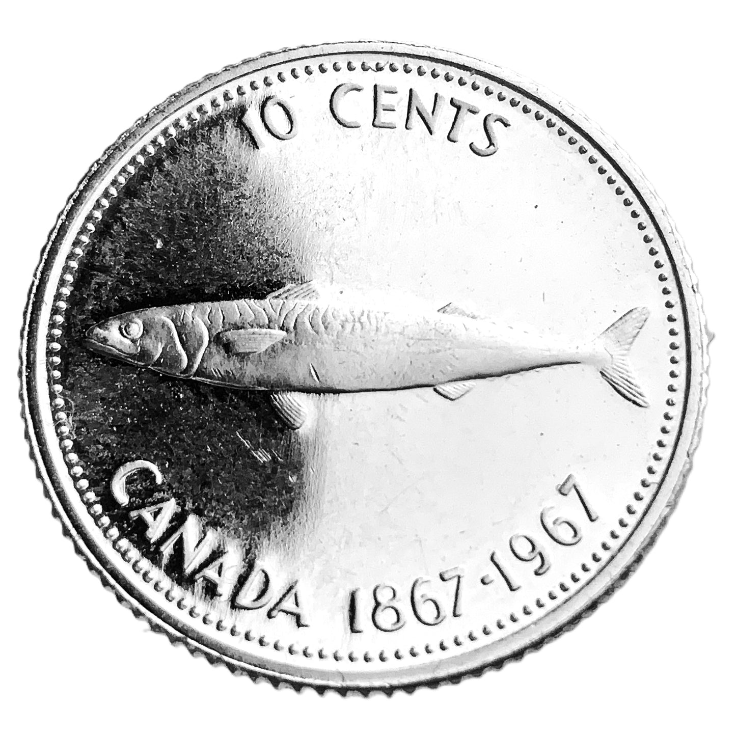 .048 ozt 1967 Mackerel Silver Dime 10¢ Coin